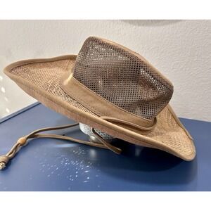Cov-ver Your World Handwoven Aussie Safari Vented Connor Hat Brown Sz Small